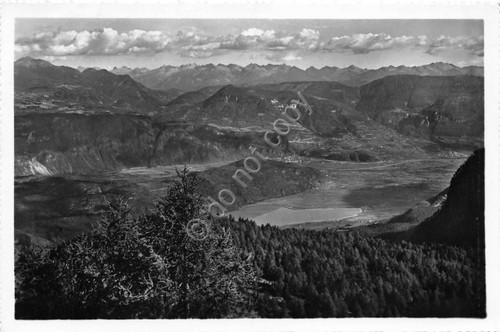 Cartolina Passo della Mendola panorama su Lago di Caldaro 1957