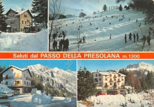 Cartolina Passo della Presolana Vedute 1983 Albergo Alpino (Bergamo)