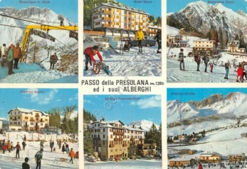 Cartolina Passo della Presolana vedute skilift alberghi 1997 (Bergamo)