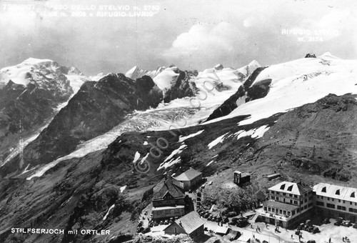Cartolina Passo dello Stelvio Rifugio Livrio 1957 timbro al retro