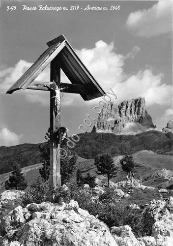 Cartolina Passo Falzarego Averau Crocifisso