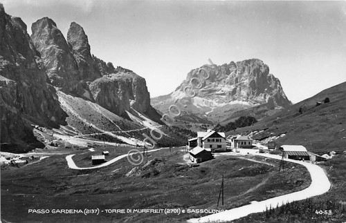 Cartolina Passo Gardena Torre di Murfreit foto Ghedina
