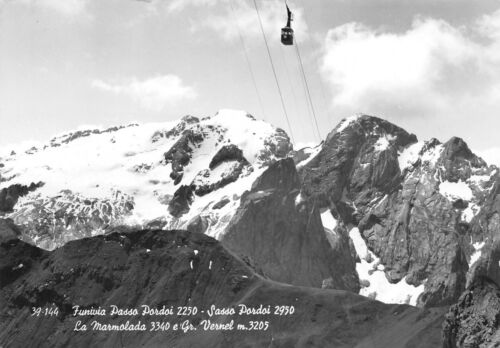 Cartolina Passo Pordoi Funivia Sasso Pordoi Marmolada