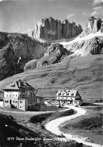 Cartolina Passo Pordoi Gruppo Sella 1957 (Trento)