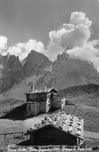 Cartolina Passo Rolle Baia Segantini 1957 ed. Ghedina