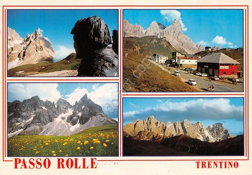 Cartolina Passo Rolle vedute varie timbro Albergo Passo Rolle 1990 …
