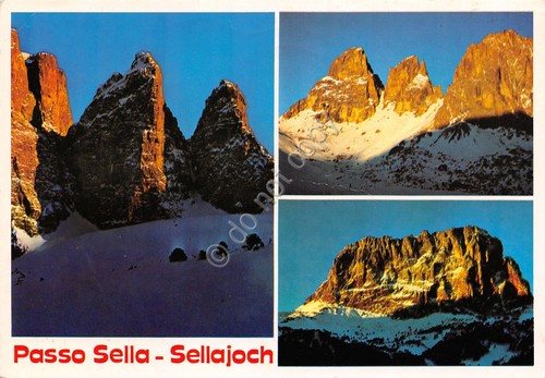Cartolina Passo Sella vedute 1995 (Bolzano)