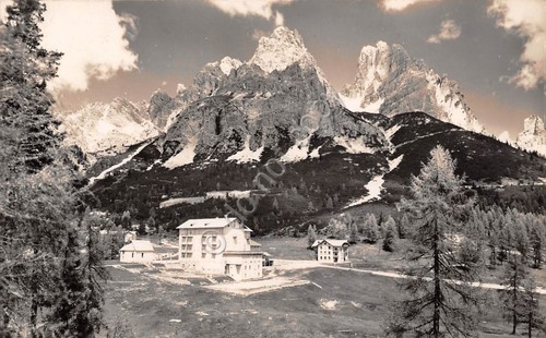 Cartolina Passo Tre Croci verso il Cristallo panorama