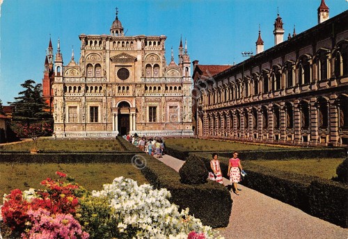 Cartolina Pavia Certosa di Pavia Facciata e Museo