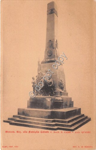 Cartolina Pavia Monumento Nazionale alla famiglia Cairoli