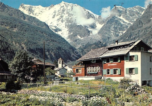 Cartolina Pecetto Macugnaga Panorama e Monte Rosa 1970 (Verbania)