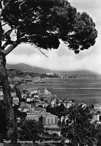 Cartolina Pegli panorama dal Castellaccio 1960