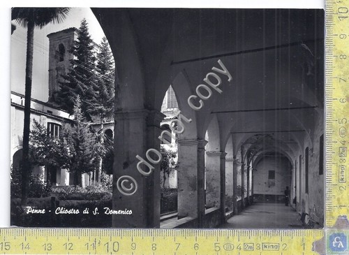 Cartolina Penne - Chiostro S. Domenico - 1960 (Pescara)
