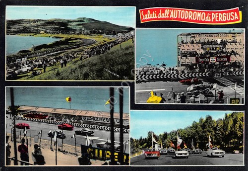 Cartolina Pergusa Autodromo 4 vedute 1966
