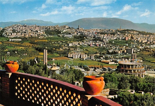 Cartolina Perugia panorama dalla Città della Domenica anni '70