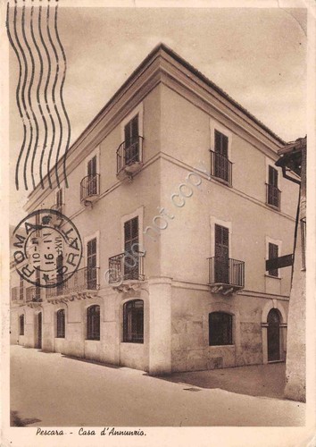 Cartolina Pescara Casa di D'Annunzio 1939