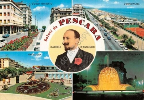 Cartolina Pescara vedute D'Annunzio
