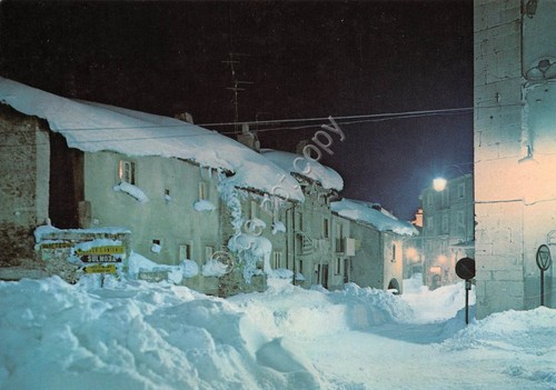 Cartolina Pescocostanzo Largo del Macello (L'Aquila)