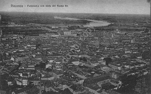 Cartolina Piacenza - Panorama con vista del fiume Po - …