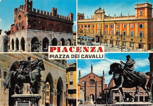 Cartolina Piacenza Piazza dei Cavalli vedute varie 1978