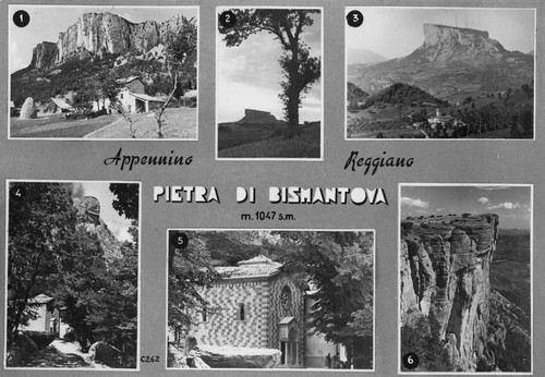 Cartolina Pietra di Bismantova Appennino Reggiano vedutine 1956 (Reggio Emilia)