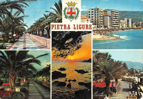Cartolina Pietra Ligure 5 vedute (Savona)