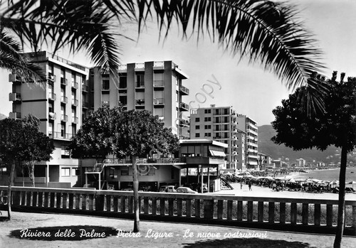 Cartolina Pietra Ligure Nuove Costruzioni 1958