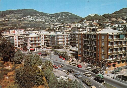 Cartolina Pietra Ligure panorama parziale auto d'epoca
