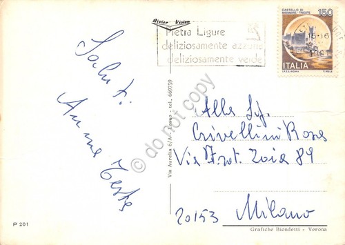 Cartolina Pietra Ligure Vedute timbro a targhetta Pietra Ligure (Savona)