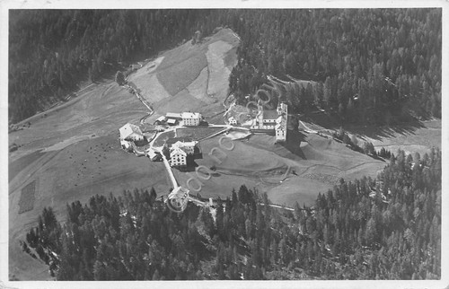 Cartolina Pietralba Santuario vista aerea 1955