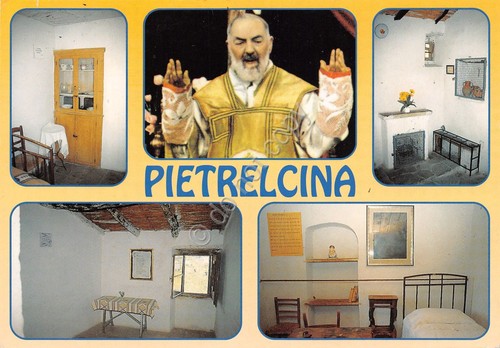Cartolina Pietralcina Padre Pio e casa natale