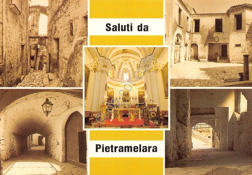 Cartolina Pietramelara vedute varie paese chiesa anni '70