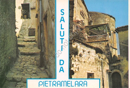 Cartolina Pietramelara vedute varie parte alta quartiere medievale anni '70