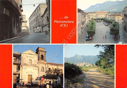 Cartolina Pietramelara vedute varie Piazza S. Agostino Piazza S. Rocco …