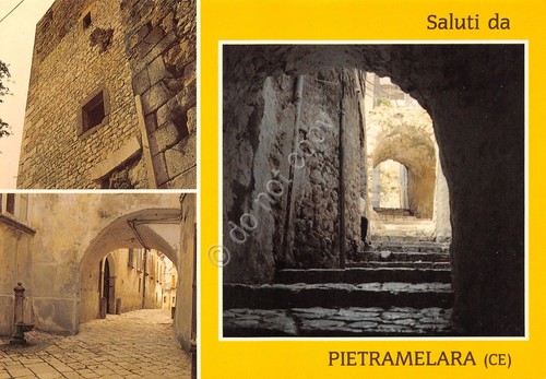 Cartolina Pietramelara vedute varie Via Sottotorre paese anni '70