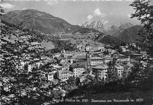Cartolina Pieve di Cadore Panorama con Marmarole 1959 (Belluno)