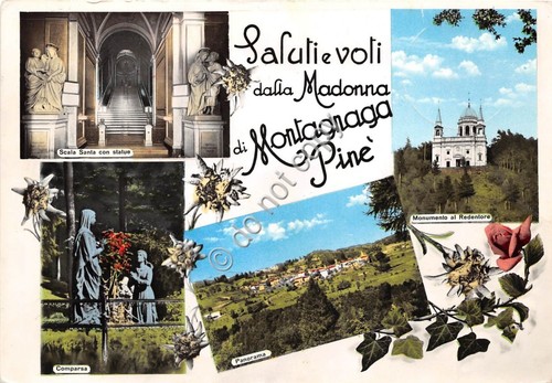 Cartolina Pinè Madonna di Montagnaga Vedutine 1963 (Trento)