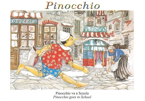 Cartolina Pinocchio va a scuola n. 4 Florence Vip