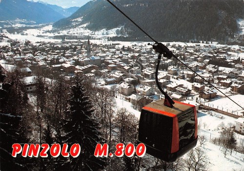 Cartolina Pinzolo funivia e paese 1994