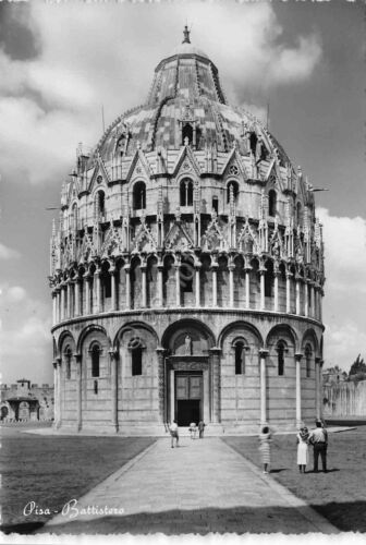 Cartolina Pisa Battistero animata anni '50