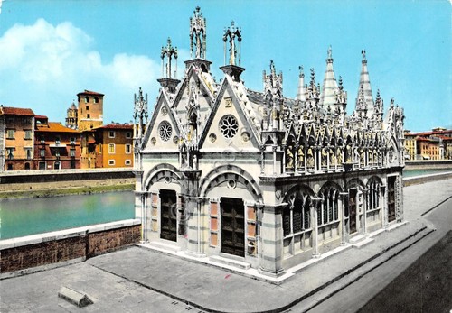 Cartolina Pisa Chiesa S. Maria della Spina colorata anni '60