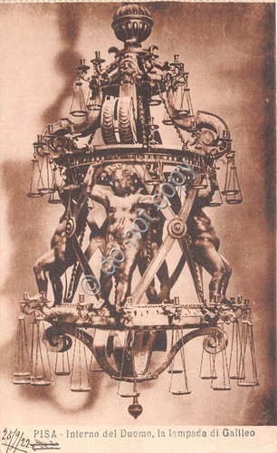 Cartolina Pisa Duomo Interno Lampada di Galileo 1922
