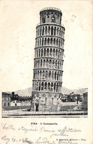 Cartolina Pisa il Campanile primi '900
