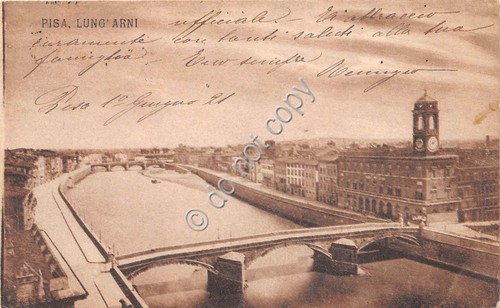 Cartolina Pisa Lungarni 1921