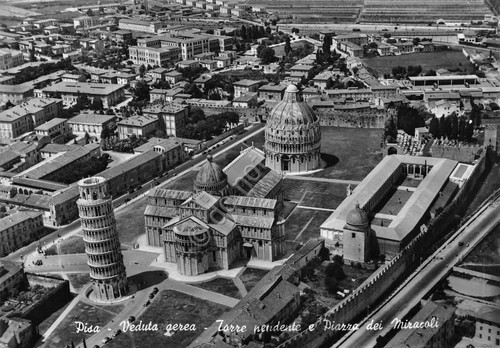 Cartolina Pisa veduta aerea Torre pendente e Piazza dei Miracoli …