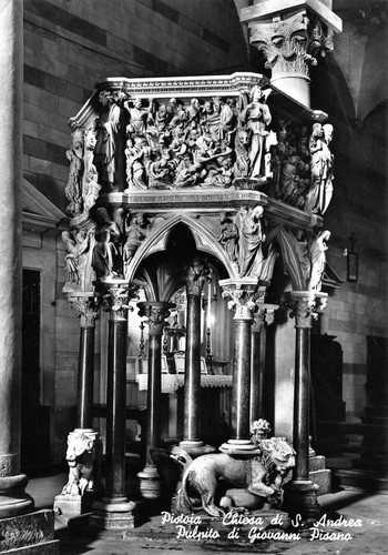 Cartolina Pistoia Chiesa S. Andrea Interno Pulpito di Giovanni Pisano