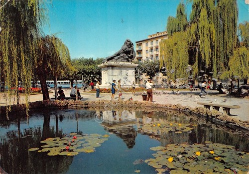 Cartolina Pistoia Piazza San Francesco giardini pubblici 1970