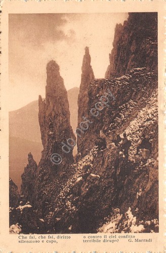 Cartolina Poesia Marradi scalatori montagne 1915 Posta Militare