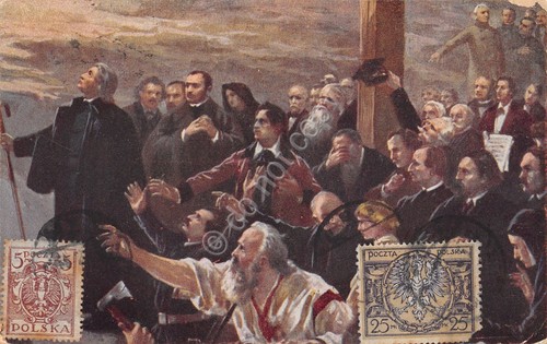 Cartolina Polonia J Styka illustrata1922