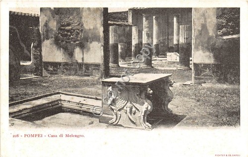 Cartolina Pompei Casa di Meleagro (Napoli)